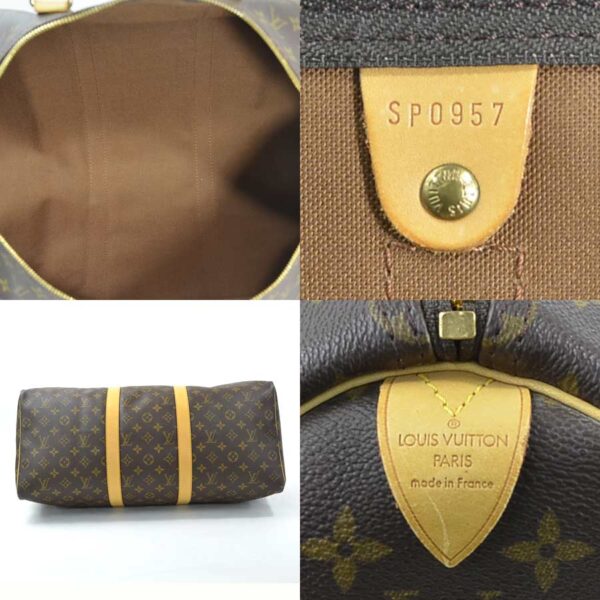 98984a 2 Louis Vuitton Keepall 50 Monogram Canvas Bag Brown