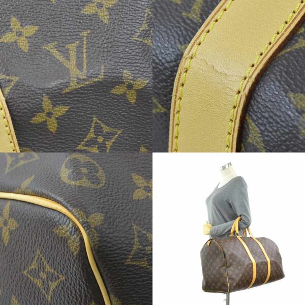 98984a 4 Louis Vuitton Keepall 50 Monogram Canvas Bag Brown