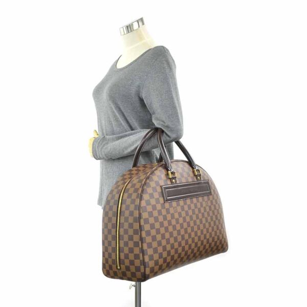 98985g 2 Louis Vuitton Nolita 24 Damier Canvas Bag Brown