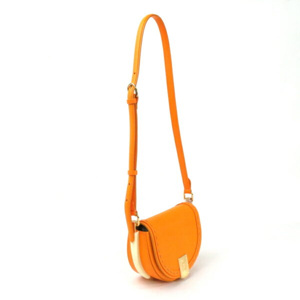 99002g 1 Fendi Crossbody Moonlight Shoulder Bag Calf Leather Orange