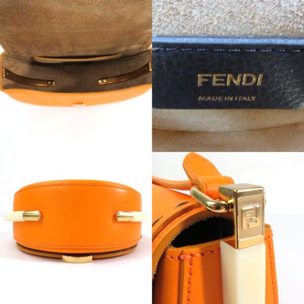 99002g 3 Fendi Crossbody Moonlight Shoulder Bag Calf Leather Orange