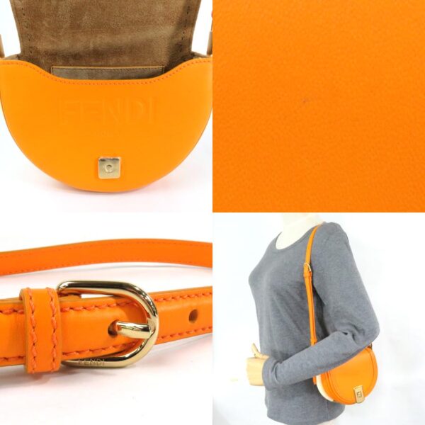 99002g 4 Fendi Crossbody Moonlight Shoulder Bag Calf Leather Orange