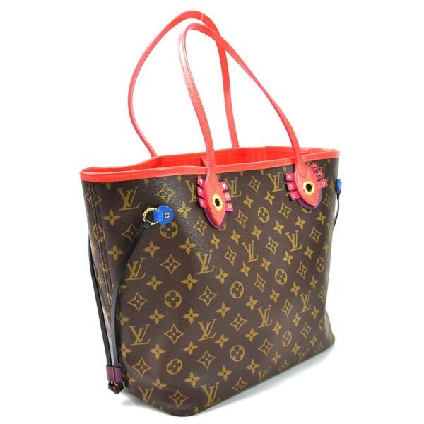 99006a 1 Louis Vuitton Neverfull MM Monogram Canvas Tote Bag Flamingo