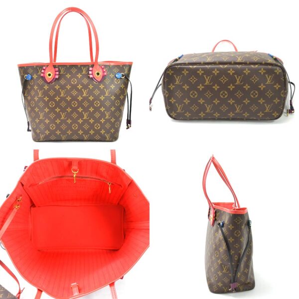 99006a 2 Louis Vuitton Neverfull MM Monogram Canvas Tote Bag Flamingo