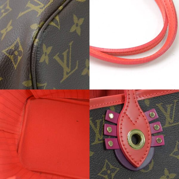 99006a 4 Louis Vuitton Neverfull MM Monogram Canvas Tote Bag Flamingo