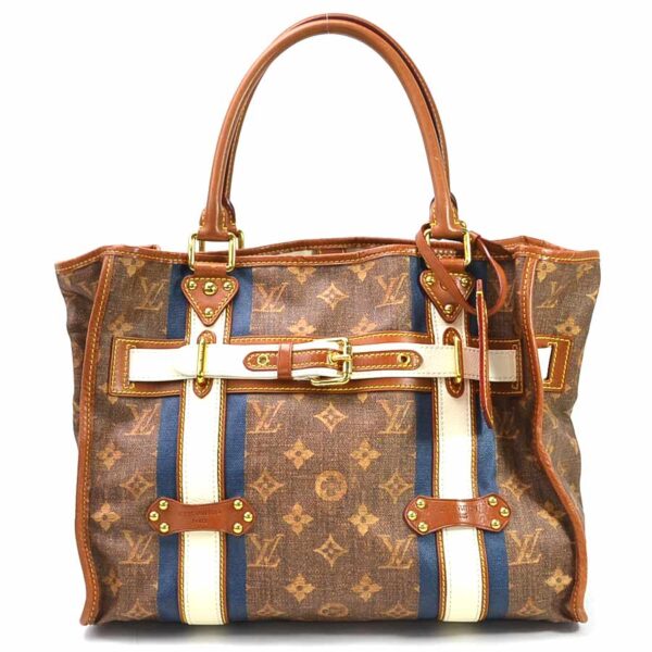 99011g Louis Vuitton Sac Rayeur GM Tisset Canvas Tote Bag Maron