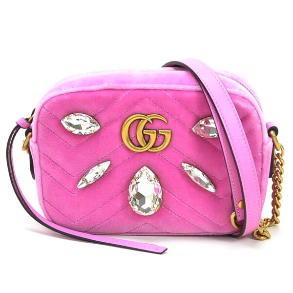 99023a Gucci GG Marmont Mini Bag Velvet Pink