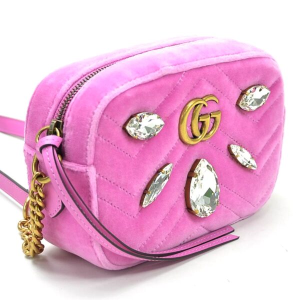 99023a 1 Gucci GG Marmont Mini Bag Velvet Pink