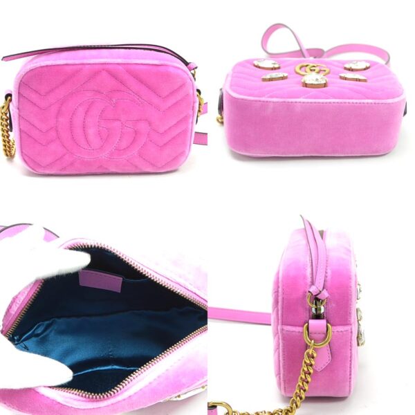 99023a 2 Gucci GG Marmont Mini Bag Velvet Pink