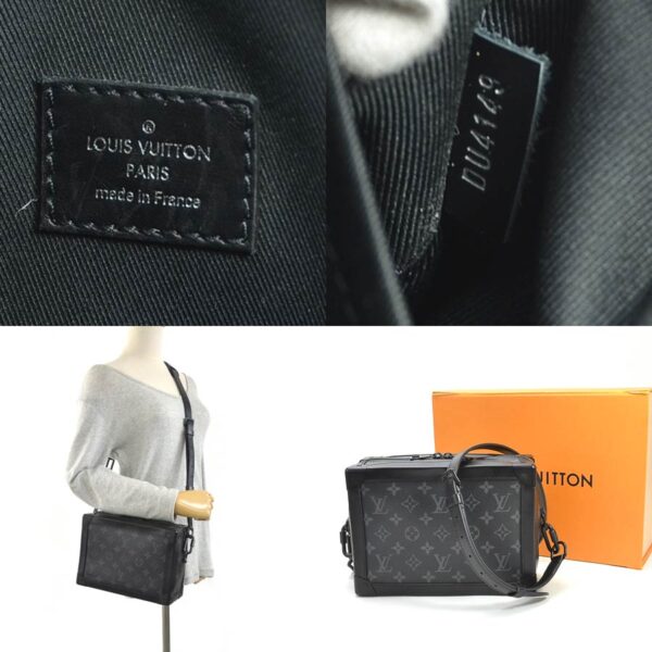 99032a 3 Louis Vuitton Soft Trunk Eclipse Crossbody Bag Black Gray