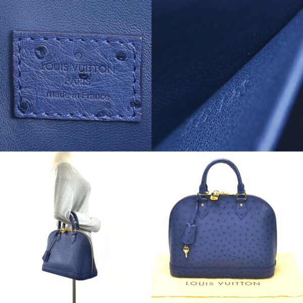 99042f 3 Louis Vuitton Alma PM Exotic Leather Handbag Navy