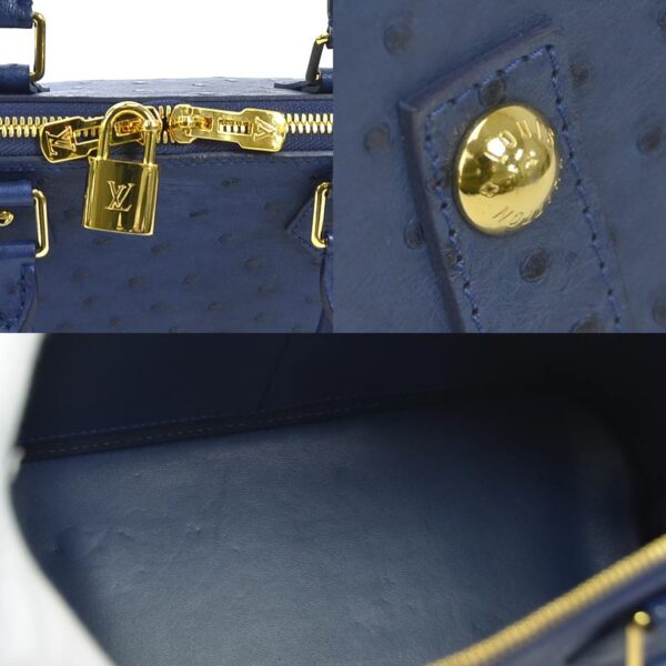 99042f 4 Louis Vuitton Alma PM Exotic Leather Handbag Navy