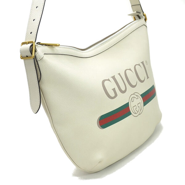 99045a 1 Gucci Half Moon Hobo Bag Leather White