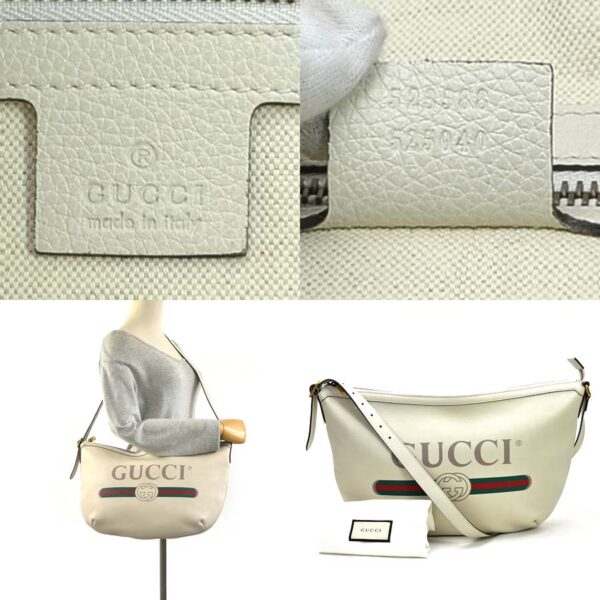 99045a 3 Gucci Half Moon Hobo Bag Leather White