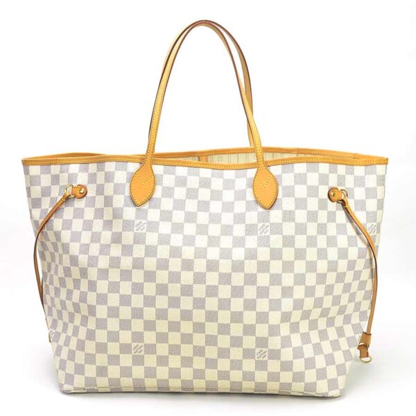 99046a Louis Vuitton Neverfull GM Damier Azur Canvas Tote Bag Beige