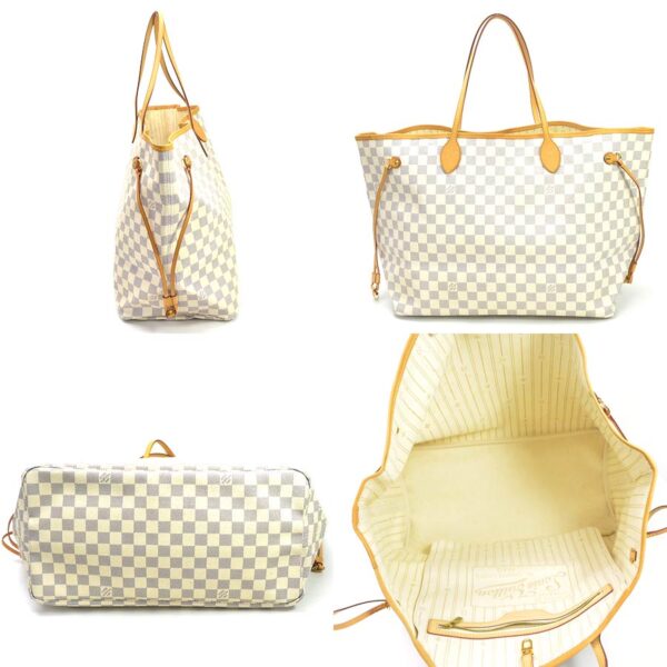 99046a 2 Louis Vuitton Neverfull GM Damier Azur Canvas Tote Bag Beige