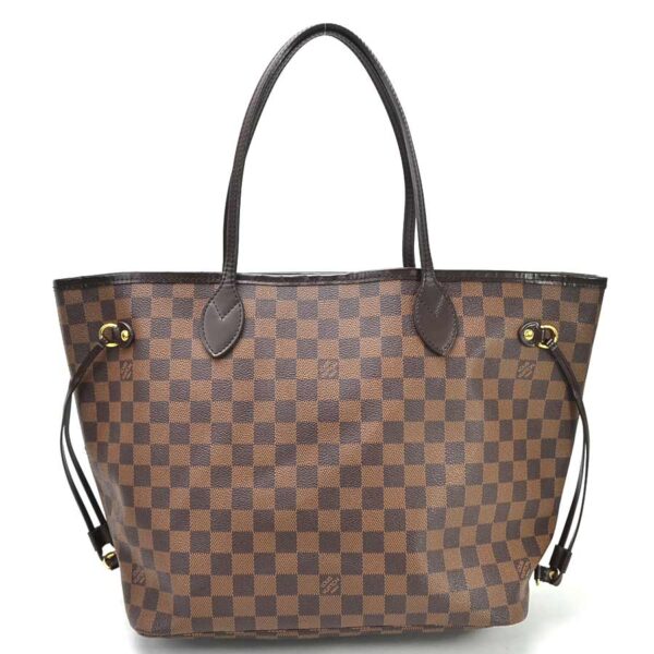 99052a Louis Vuitton Neverfull MM Damier Canvas Tote Bag Brown