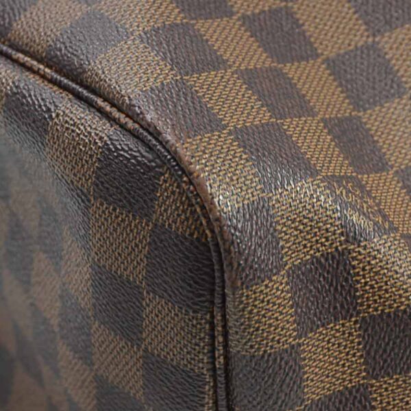 99052a 2 Louis Vuitton Neverfull MM Damier Canvas Tote Bag Brown