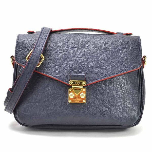 99057a Louis Vuitton Pochette Metis MM Empreinte Leather 2Way Bag Blue