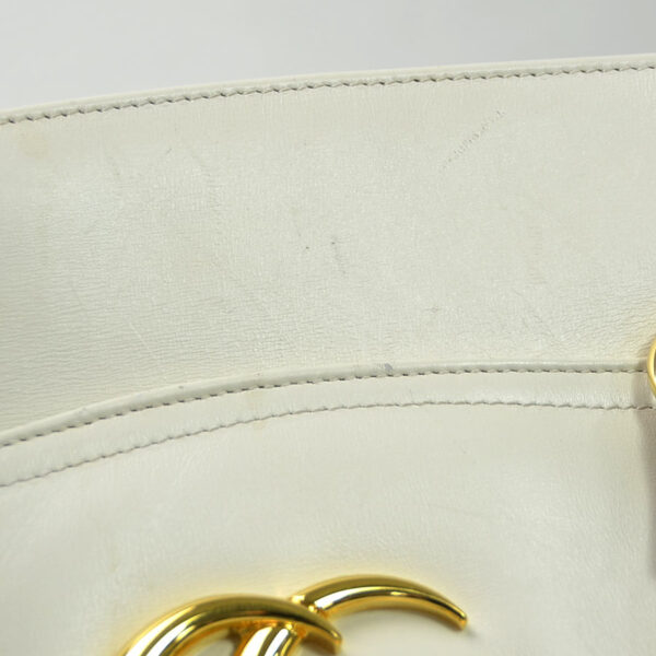 99062a 3 Gucci GG Marmont Top Handle Bag Leather White