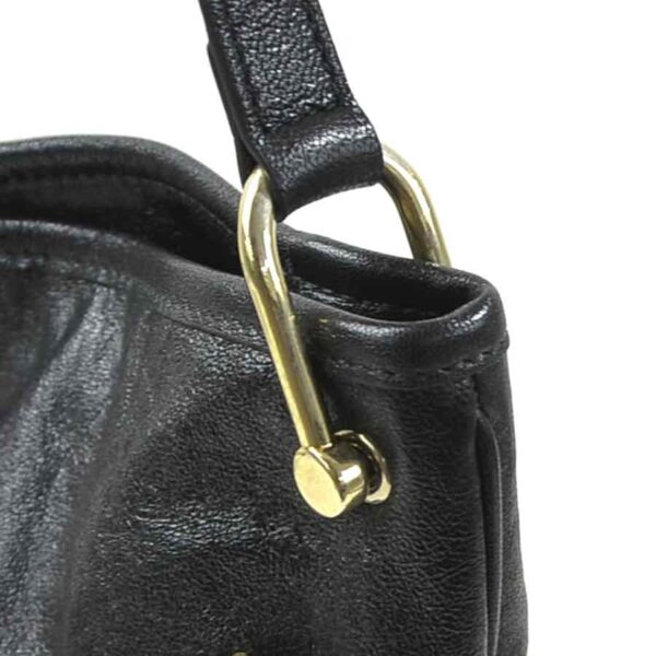 99096a 3 Gucci Horsebit Shoulder Bag Leather Black