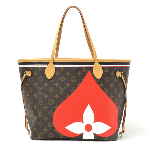 99098a 1 Louis Vuitton Neverfull MM Monogram Canvas Tote Bag Brown