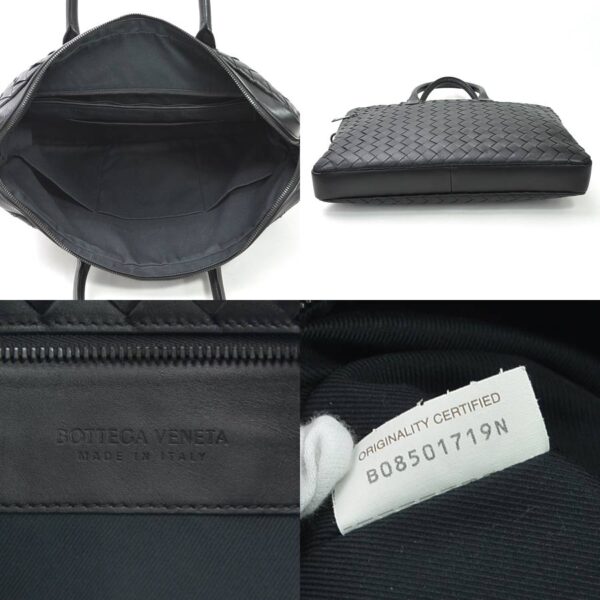 99102a 4 Bottega Veneta Intrecciato Leather Briefcase Black