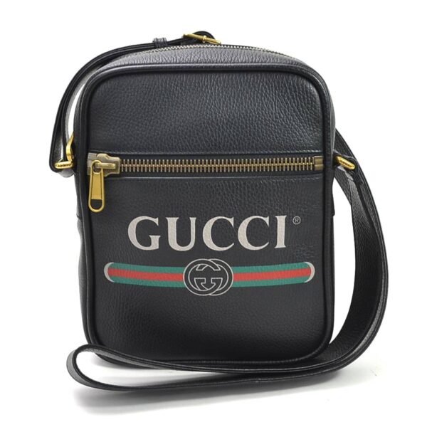 99104a Gucci Messenger Bag Leather Black