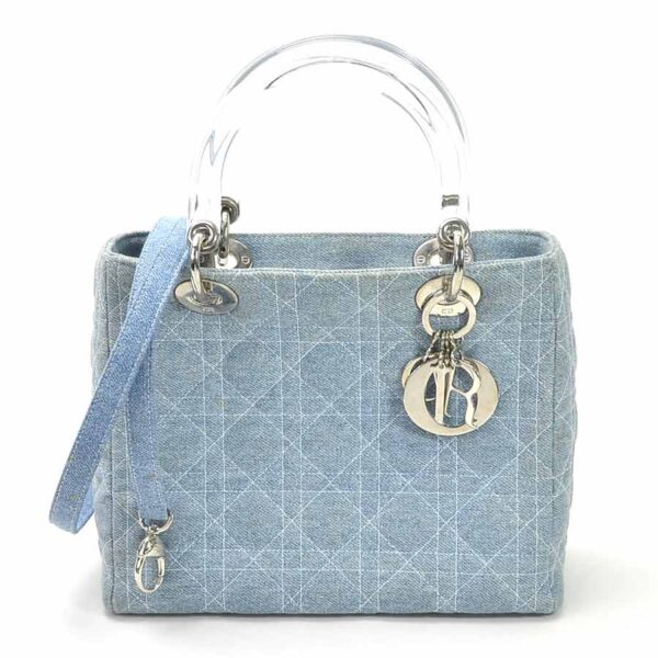 99114a Christian Dior Lady Dior Shoulder Bag Denim Indigo