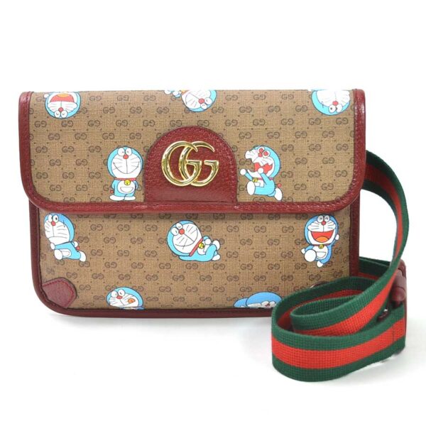 99131g Gucci Doraemon Waist Pouch Canvas Beige