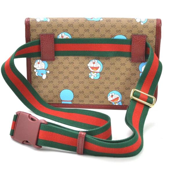 99131g 1 Gucci Doraemon Waist Pouch Canvas Beige