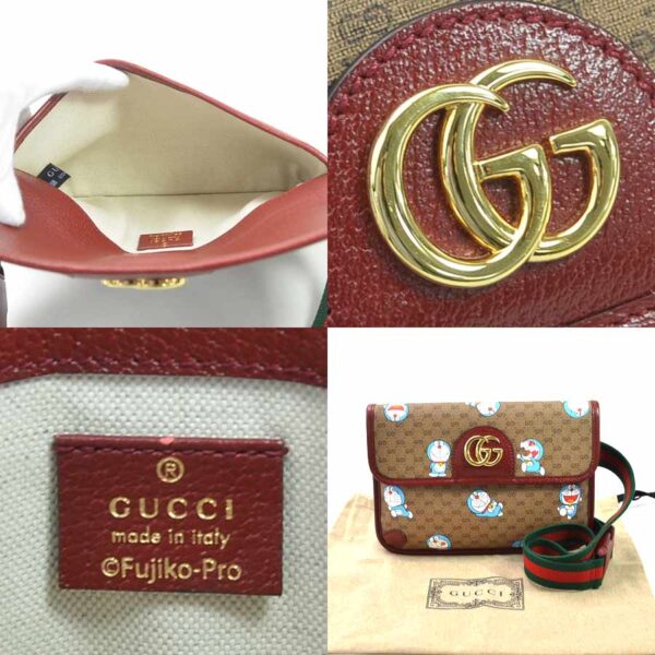 99131g 4 Gucci Doraemon Waist Pouch Canvas Beige