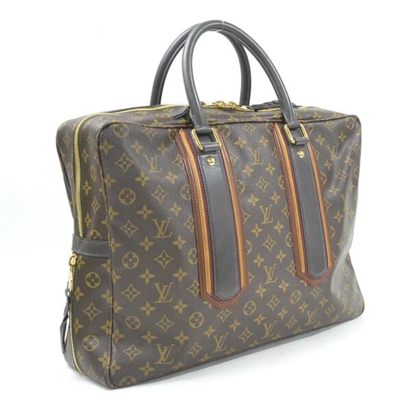 99139g 1 Louis Vuitton Porte Dogguman Monogram Canvas Business Bag Brown