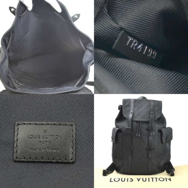 99149a 4 Louis Vuitton Christopher PM Taurillon Leather Backpack Black