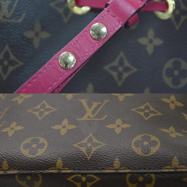 99239a 3 Louis Vuitton Neonoe Monogram Canvas Shoulder Bag Brown Freesia