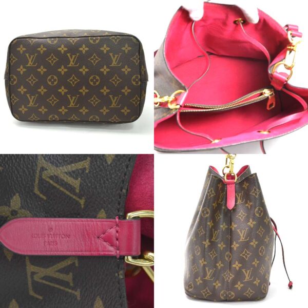 99239a 4 Louis Vuitton Neonoe Monogram Canvas Shoulder Bag Brown Freesia