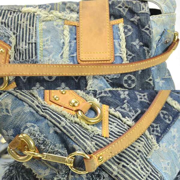 99277g 2 Louis Vuitton Posty Monogram Denim Canvas Shoulder Bag Blue