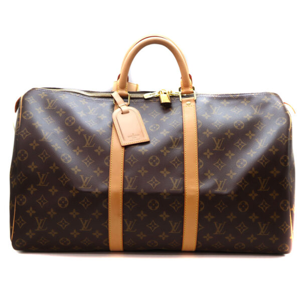 9930 1 Louis Vuitton Keepall 50 Monogram Canvas Bag Brown