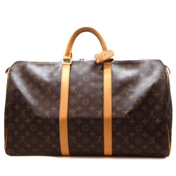 9930 2 Louis Vuitton Keepall 50 Monogram Canvas Bag Brown