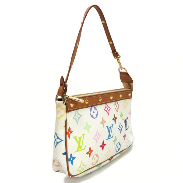 99323a 1 Louis Vuitton Pochette Accessoire Monogram Multicolor Canvas Pouch Blonde