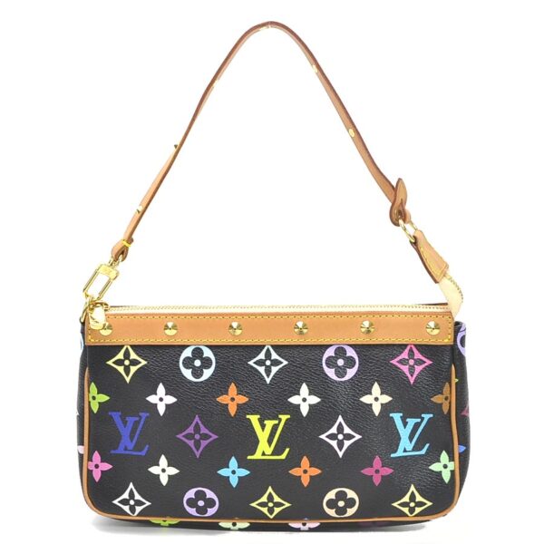 99324a Louis Vuitton Pochette Accessoire Monogram Multicolor Canvas Pouch Black