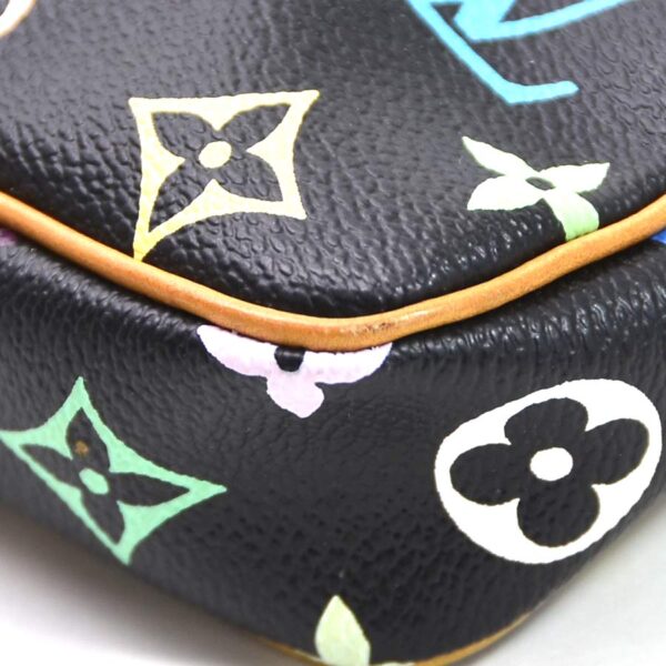 99324a 2 Louis Vuitton Pochette Accessoire Monogram Multicolor Canvas Pouch Black