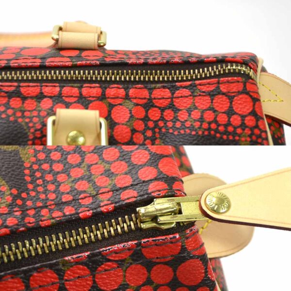 99331a 4 Louis Vuitton Speedy 30 Yayoi Kusama Monogram Canvas Rouge