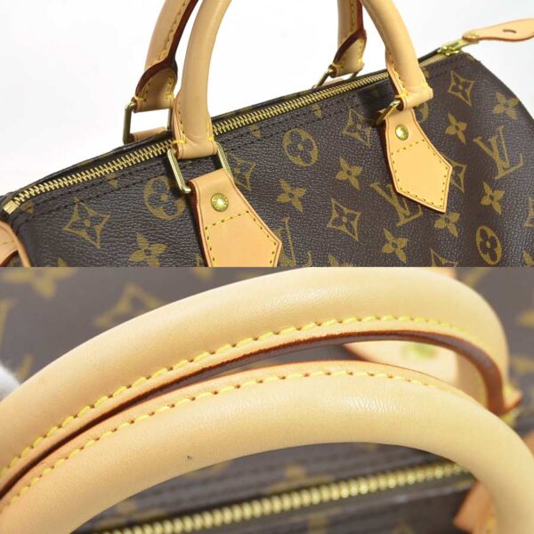 99372a 3 Louis Vuitton Speedy 30 Monogram Canvas Handbag Brown