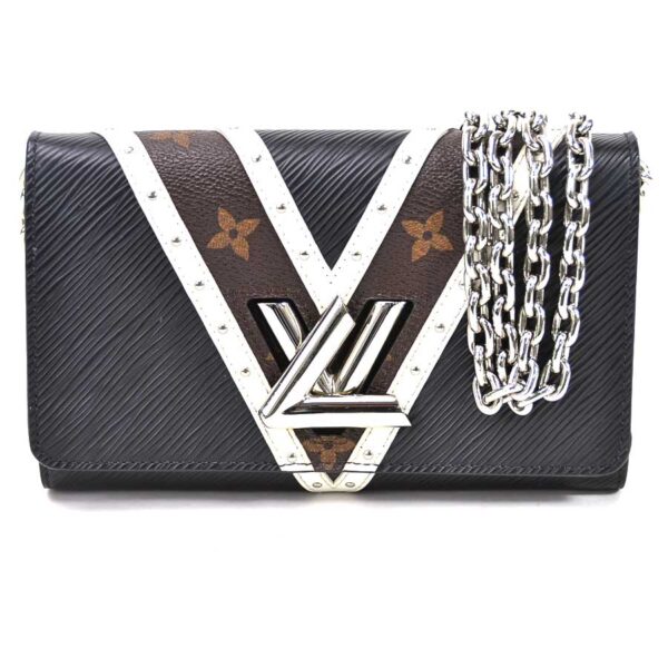 99375a Louis Vuitton Portefeuille Twist Chain Wallet Epi Shoulder Bag Black