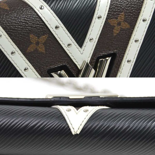 99375a 2 Louis Vuitton Portefeuille Twist Chain Wallet Epi Shoulder Bag Black