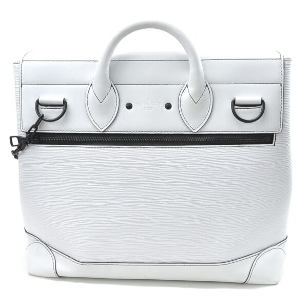 99384a 1 Louis Vuitton Steamer PM Epi Leather 2Way Bag White