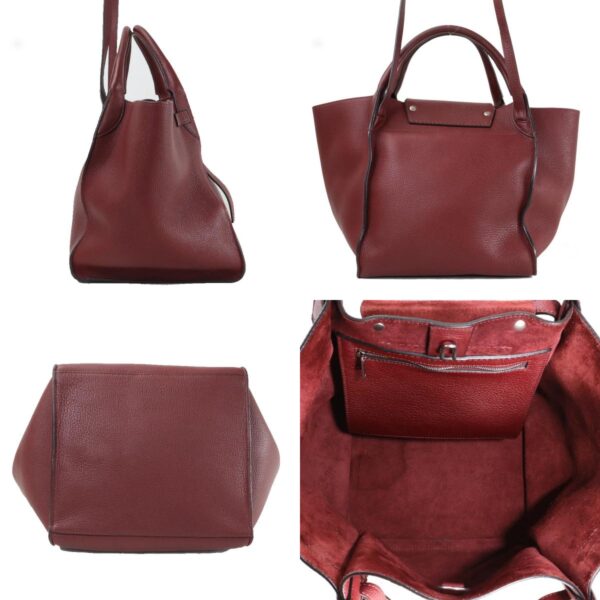 99417a 1 c Celine Big Bag Small 2Way Bag Calf Leather Bordeaux