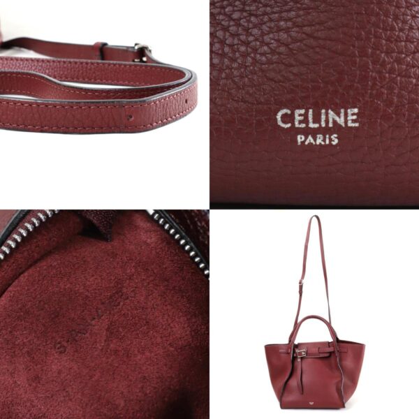 99417a 9 c Celine Big Bag Small 2Way Bag Calf Leather Bordeaux