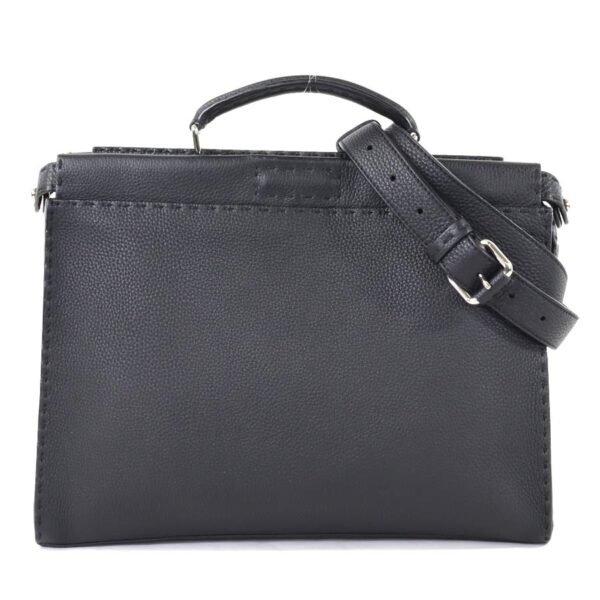 99437g Fendi Peekaboo Business Bag Selleria Iconic Fit Leather Black